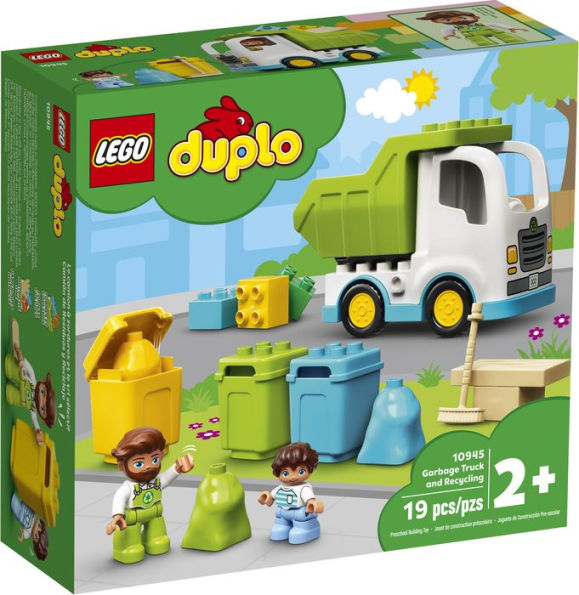 The 10945 LEGO DUPLO recycling truck is part of the list of all LEGO garbage and recycling truck sets ever released.