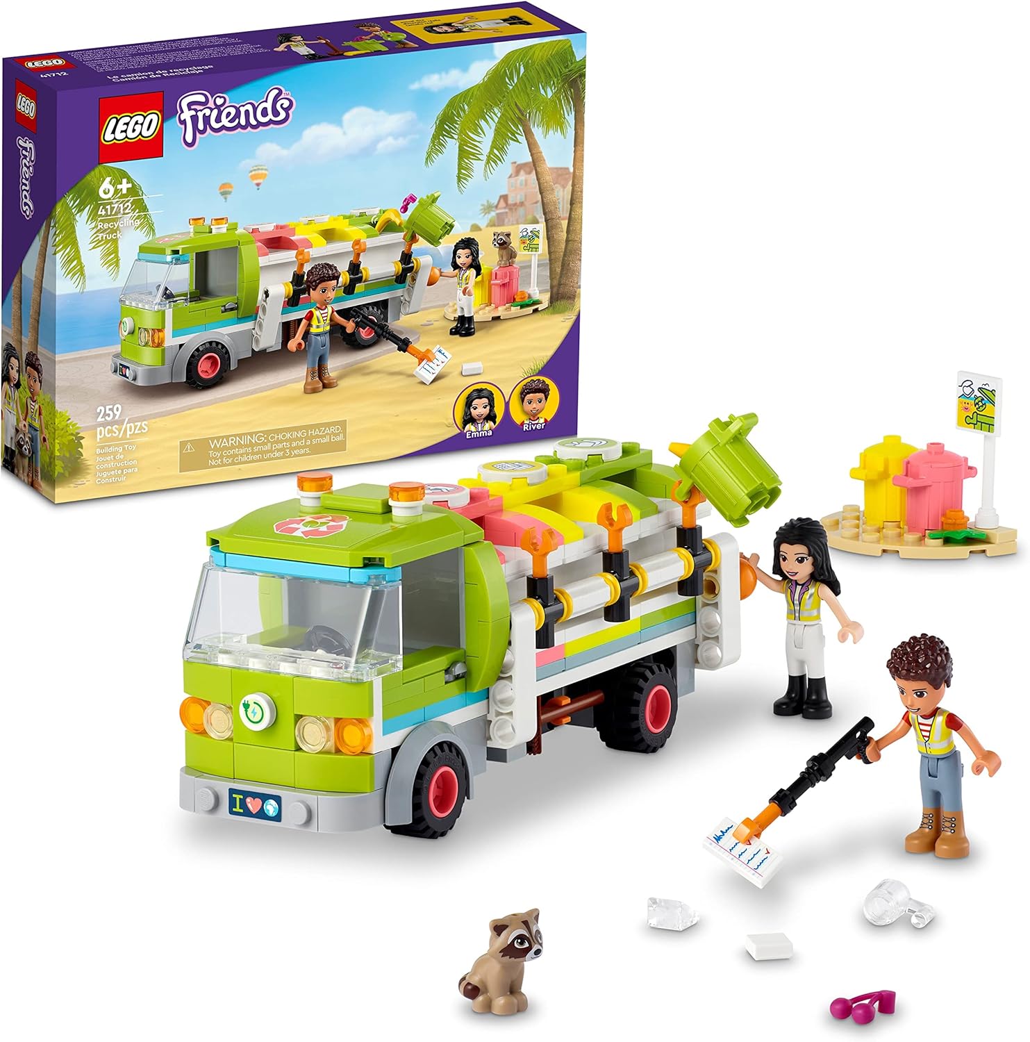 The 41712 LEGO Friends recycling truck is part of the list of all LEGO garbage and recycling truck sets ever released.