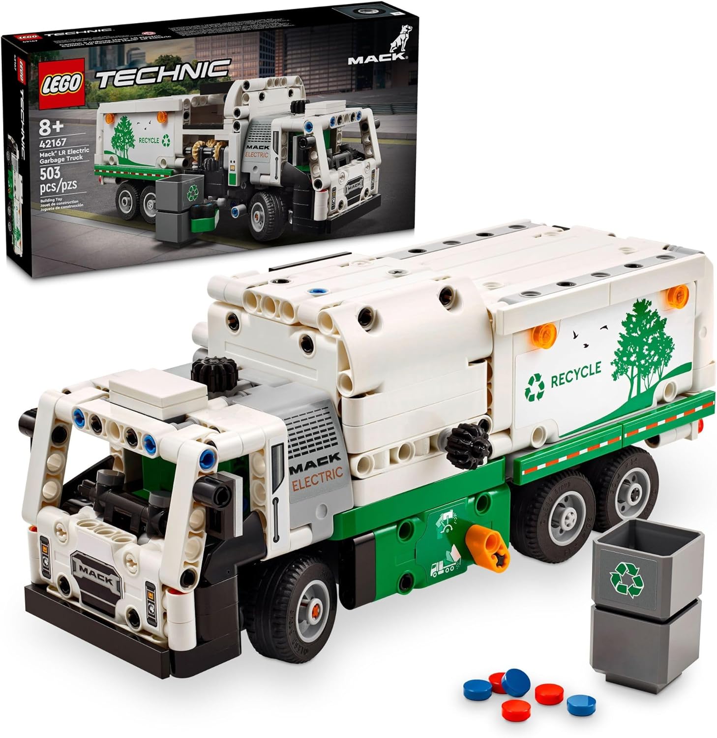 The 42167 LEGO Technic garbage truck is part of the list of all LEGO garbage and recycling truck sets ever released.